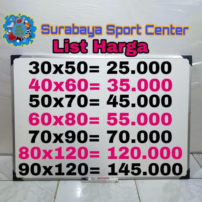 

Papan Tulis White Board 2 Sisi Size 90x120CM - Papan Saja
