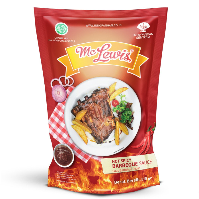 

mc lewis saus pedas barbeque sauce hot bbq 310 gram