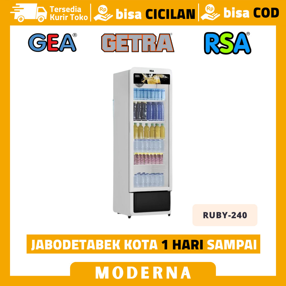 Kulkas Pendingin Showcase Pendingin Minuman 1 Pintu Kaca RSA RUBY-240
