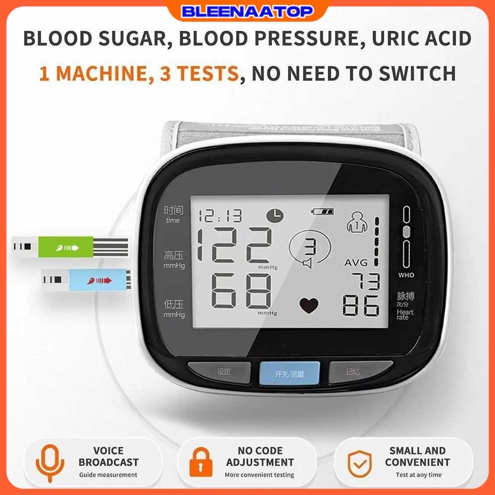 Tensimeter Digital Pengukur Tekanan Darah Gula Darah Asam Urat - GUP-W5