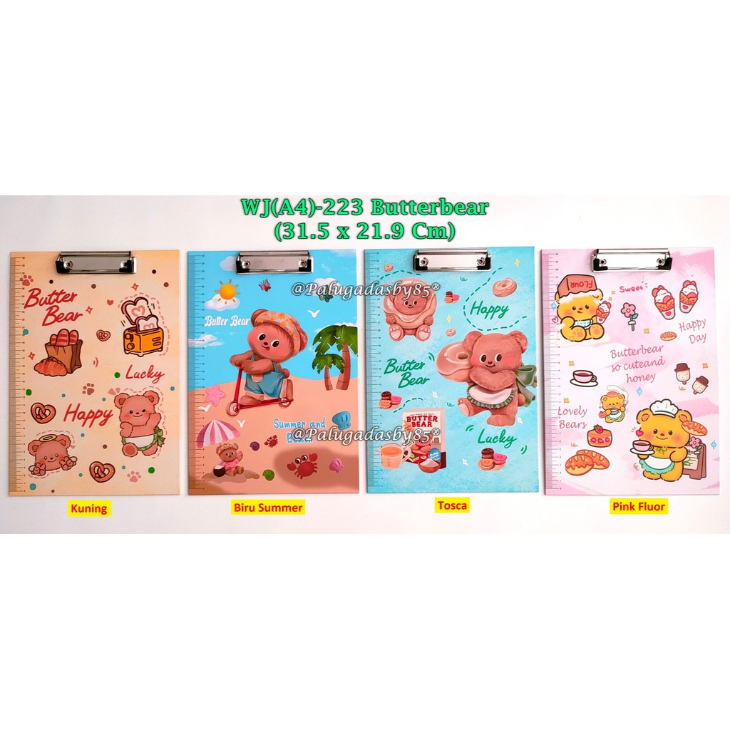 

(1 Biji) Clip Board Butterbear 31.5 x 21.9 / Papan Ujian Butterbear A4 / Clipboard GXIMP WJ(A4)-223