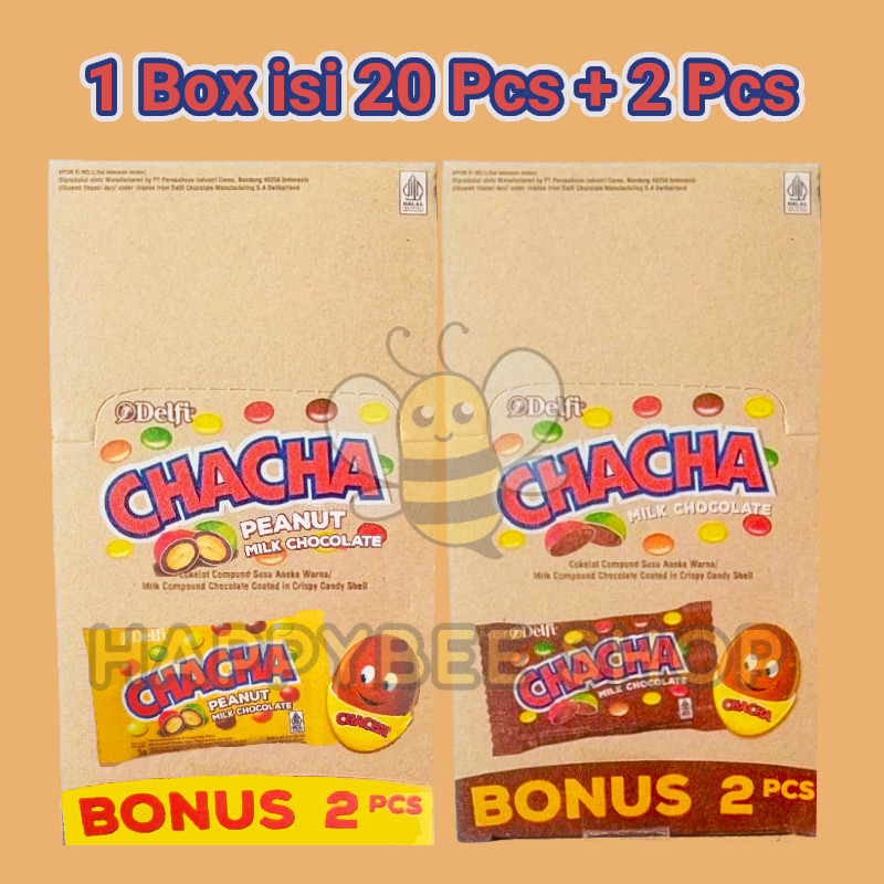 

Delfi Cha Cha Milk Chocolate / Coklat Chacha Delfi 1 Box isi 20 Pcs + 2 Pcs