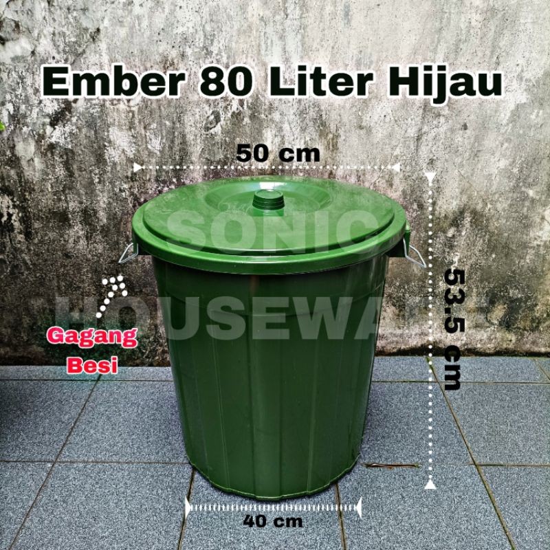 Ember 80 60 Liter Tutup Tong Gentong Besar Ember Mandi Air Jumbo Besar  Ternak Lele Coklat Budikdamb