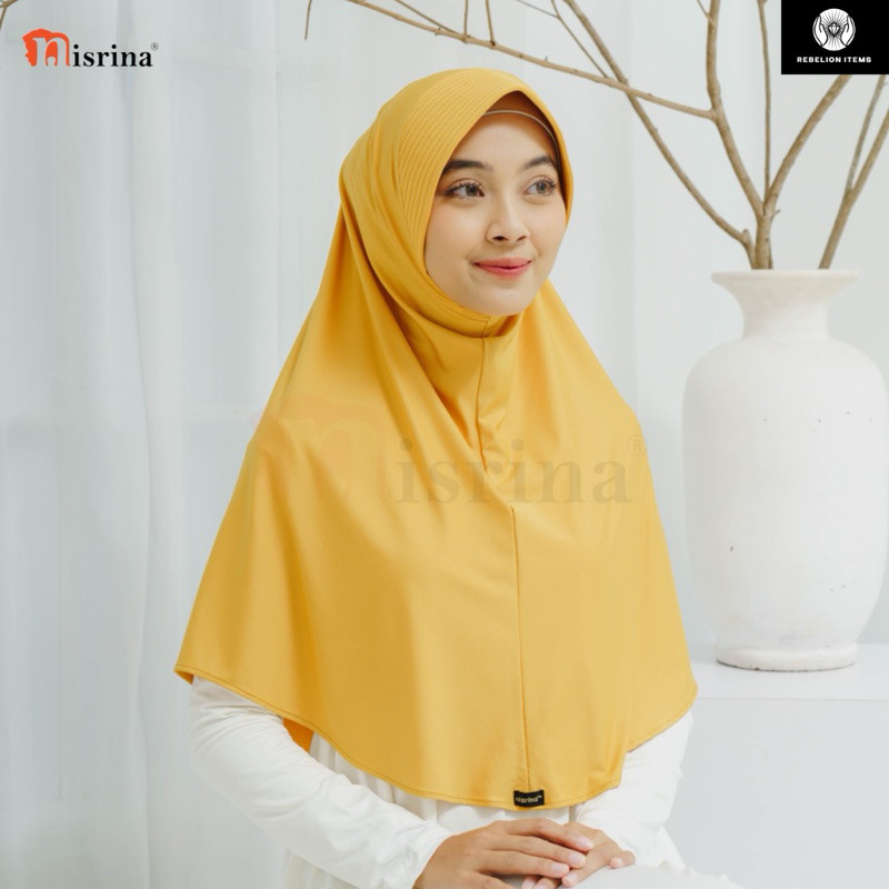 Nisrina Bergo Citra E - Jilbab Instan Pet Polos Kerudung Menutup Dada Lebar Umroh Spandek