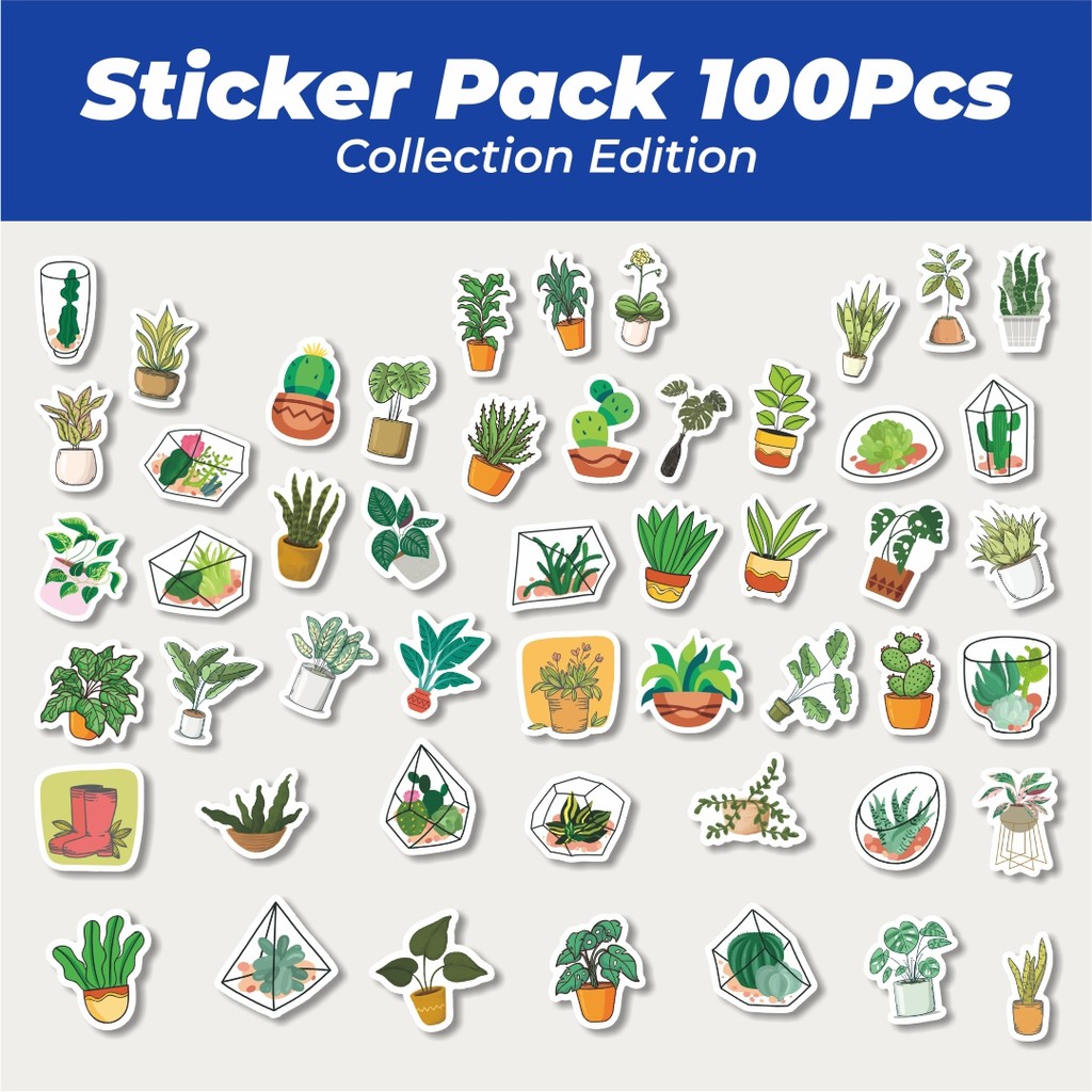 

Hot Stiker Lucu Tanaman Hijau Lucu Anti Air Stikers Berperekat Waterproof Sticker Decal Buat Motor Helm Buku Journal Koper Casing HP Laptop Botol Minum