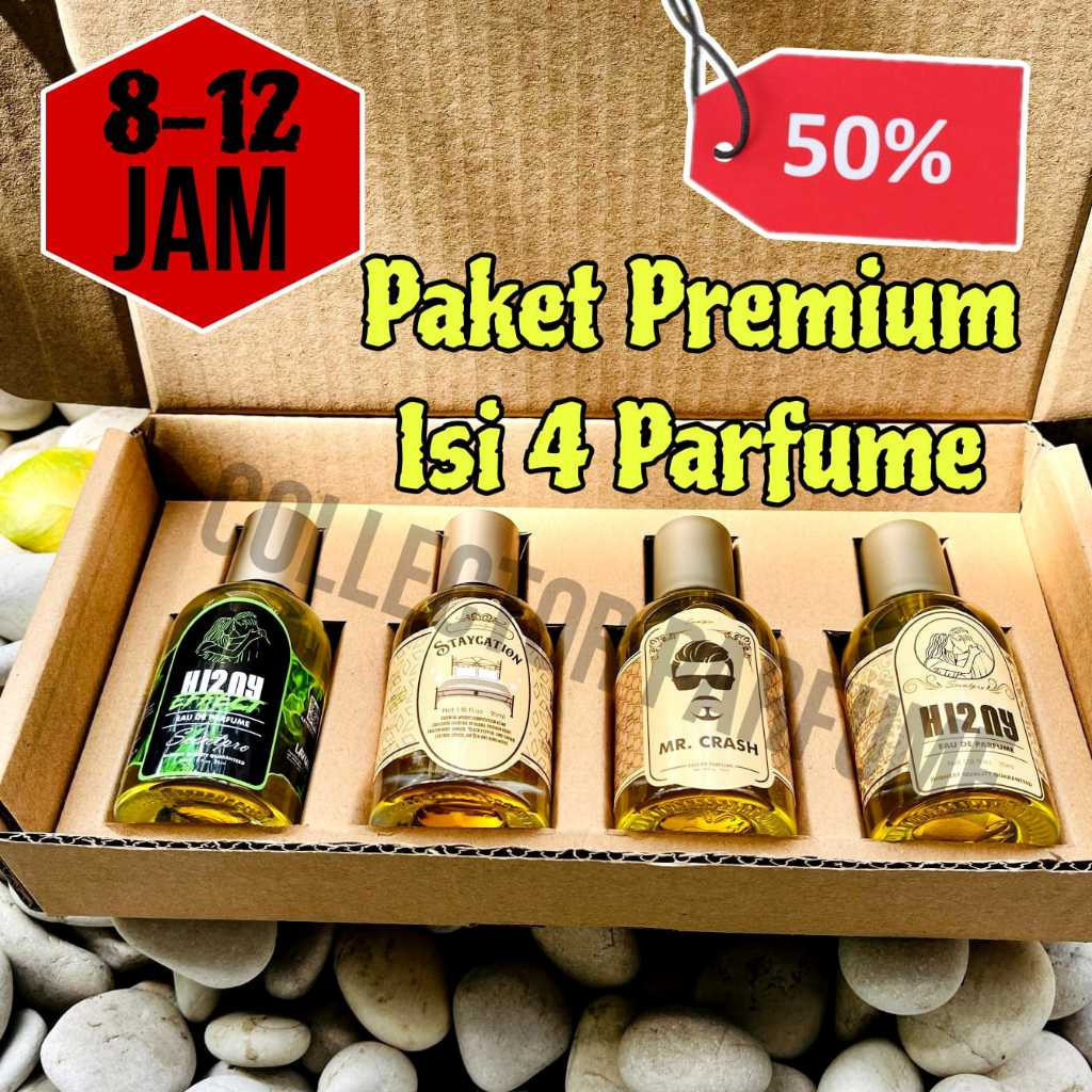 BELI 1 DAPAT 4 Parfum cowok tahan lama - h r n y parfume - Minyak Wangi pria tahan lama