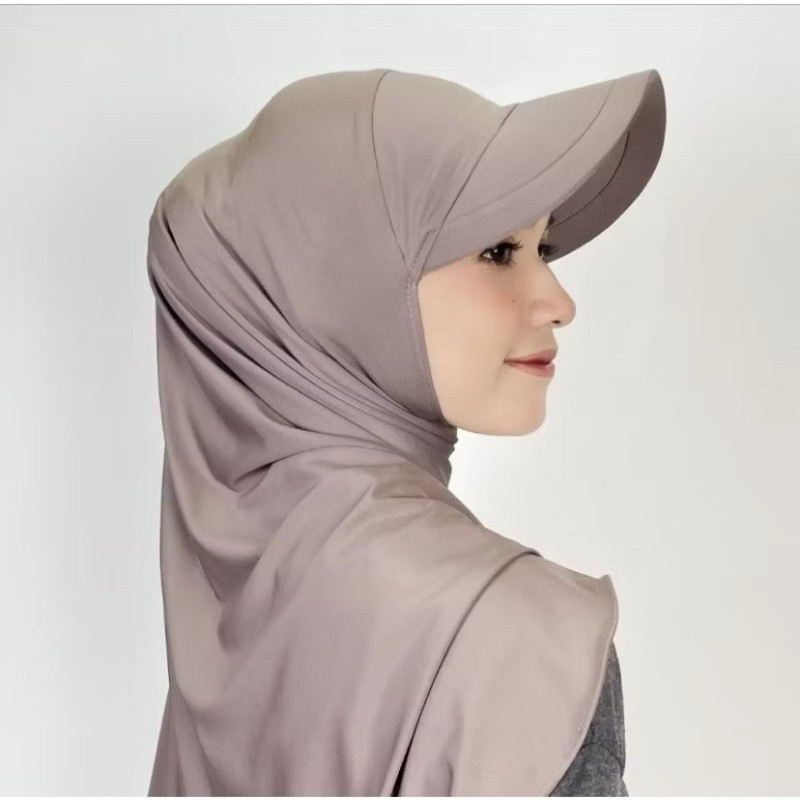 Hijab Sport Murah Wanita Kekinian / HIJAB TOPI/ KERUDUNG TOPI / HIJAB SPORT TOPI/ PASHMINA OLAHRAGA 