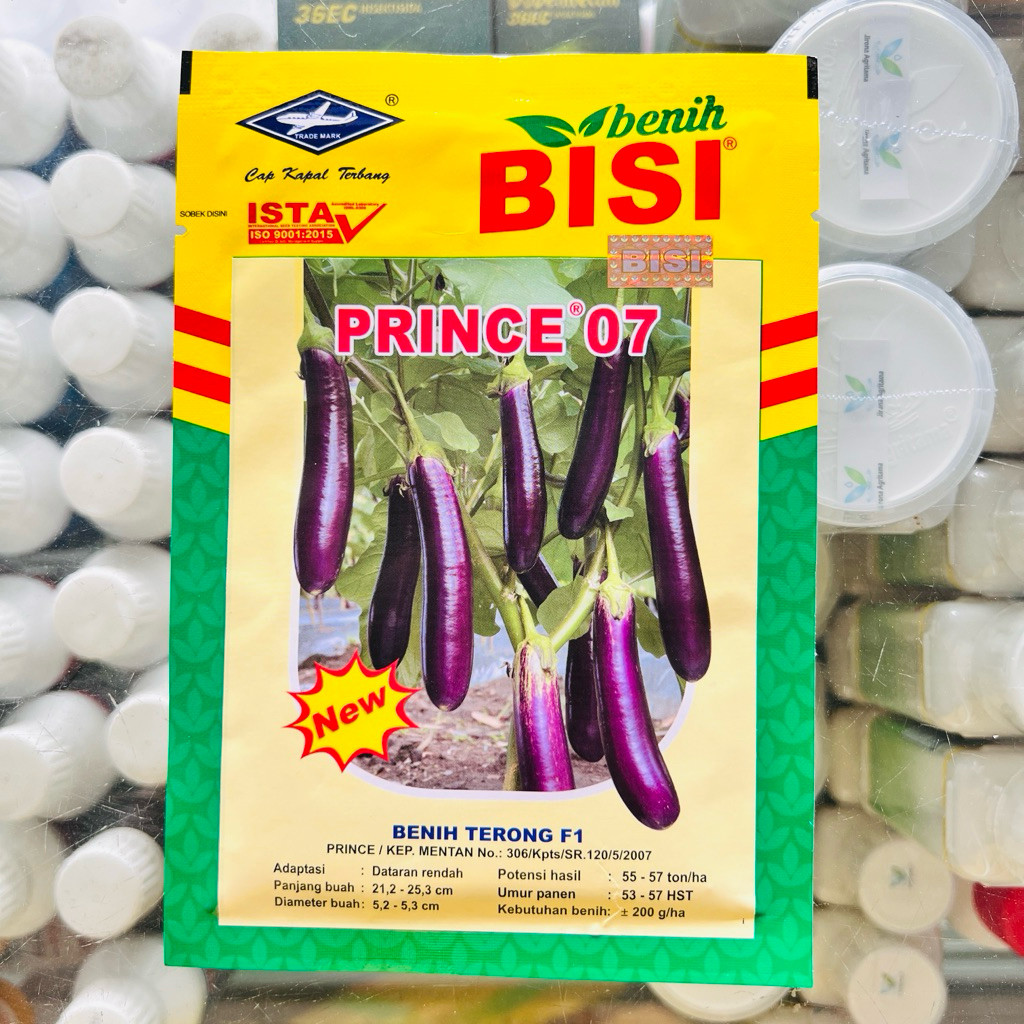 JAMIN MURAH BENIH BIBIT TERONG NEW PRINCE 07 - 10 GRAM TERONG UNGU CAP KAPAL TERBANG PRINCE EPA(BISA