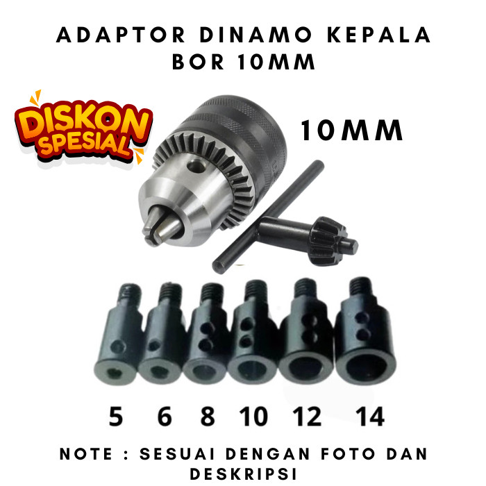 Adaptor Dinamo 775 Ke Gerinda Buat Mesin Pompa Air Set Kepala Chuck Bor 10mmCO