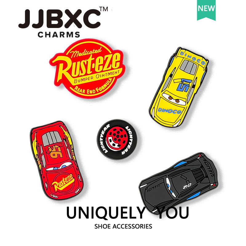 Jjbxc CHRM Shoe Buckle Shoe Accessories Cartoon McQueen Car DIY Fashion Shoes Accessories