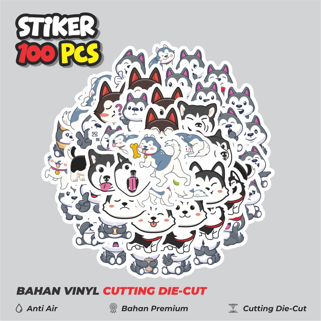 

Terbaru! 50 pcs Stiker Kartun Siberian Husky Cute Dekorasi Lucu Kreatif untuk Notebook, Skateboard, HP