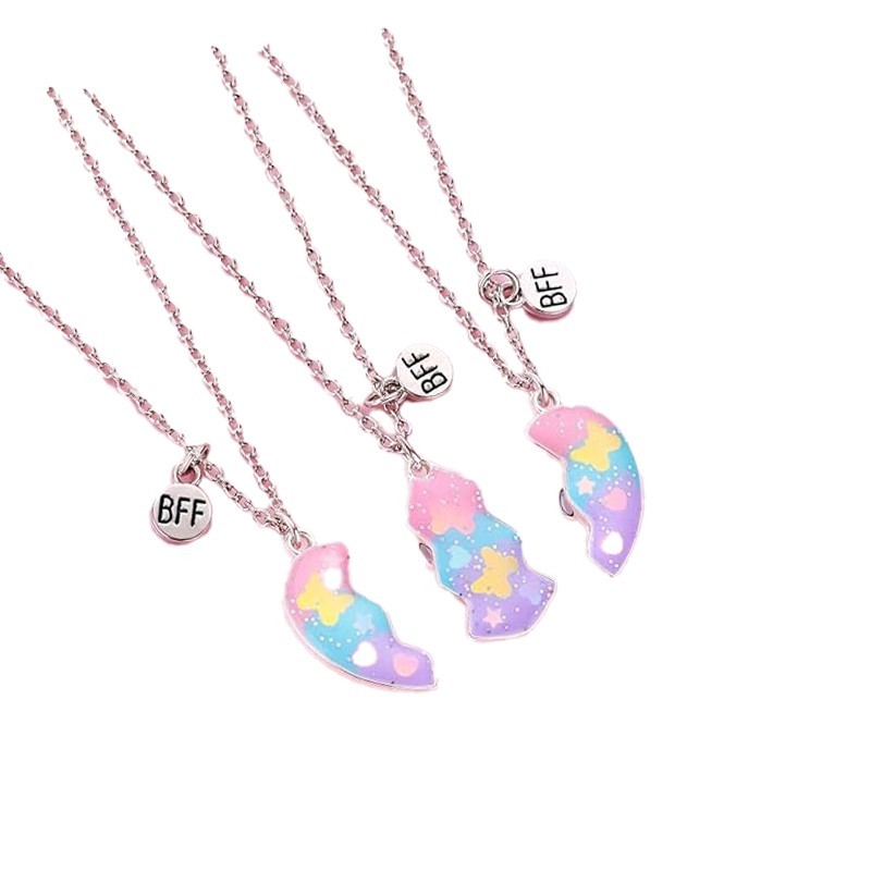 Set Kalung Persahabatan 3 Orang Magnet Hadiah Perhiasan Teman Terbaik