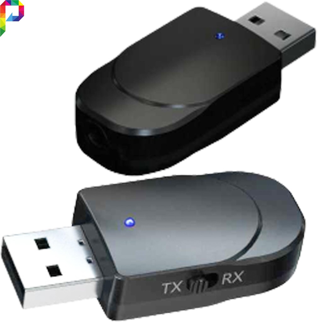 Blutooth USB Dongle Adapter Audio Bluetooth 5.0 Transmitter Receiver TX RX 2 in 1 Untuk Speaker 10M