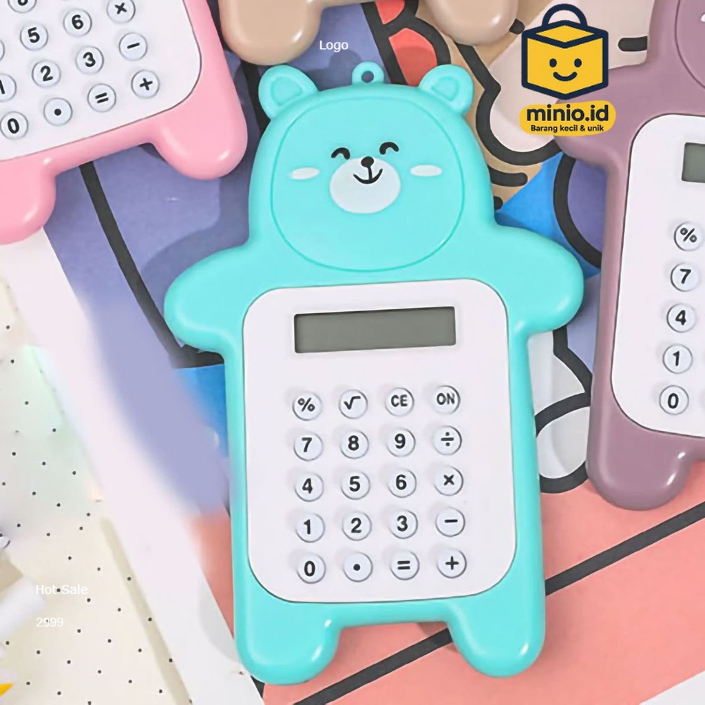 

MINIO.ID KALBER Kalkulator Bear Beruang Mini Lucu Gantungan Tombol Karet 8 Digit Model Calculator Portable Portabel Travel Kantong Pocket