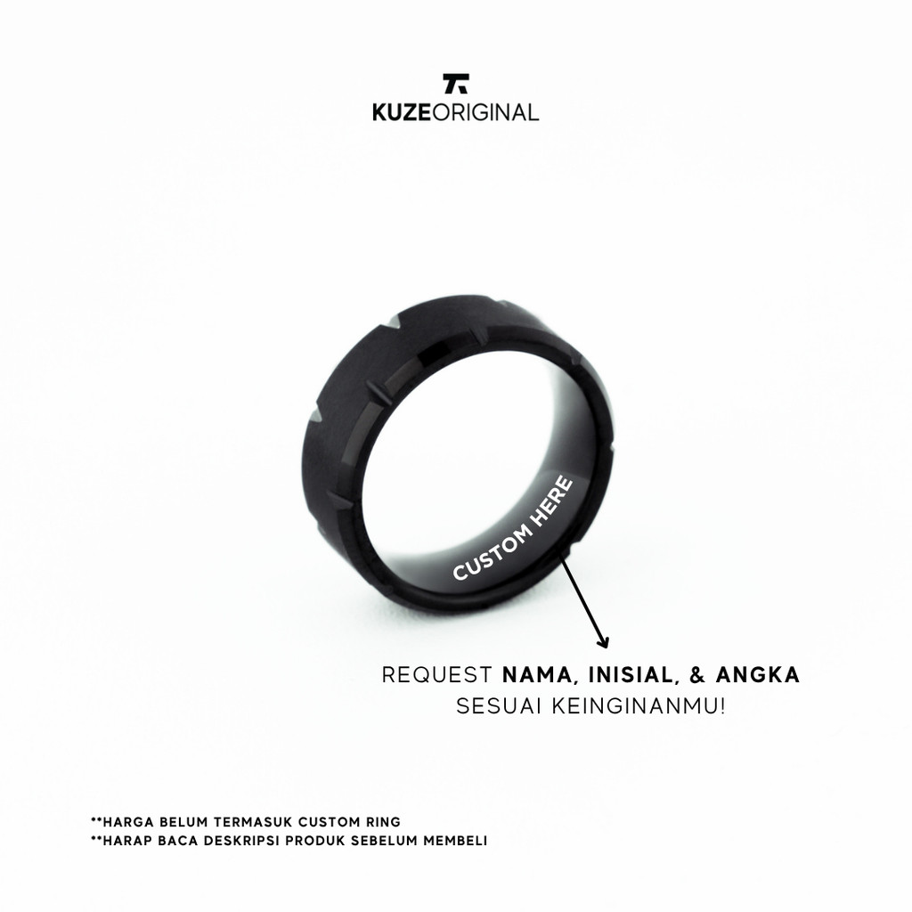 Kuze Original Cincin Tungsten Anti Gores & Anti Karat Stylish Minimalis - Euric Ring