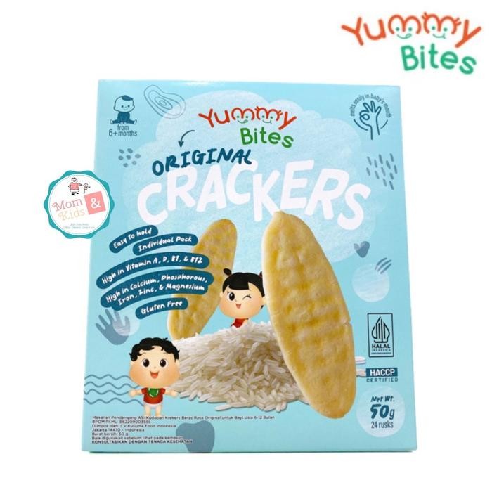 

Yummy Bites Baby Rice Crackers 50gr | Biskuit Snack Cemilan Sehat Bayi Anak Kids - Original