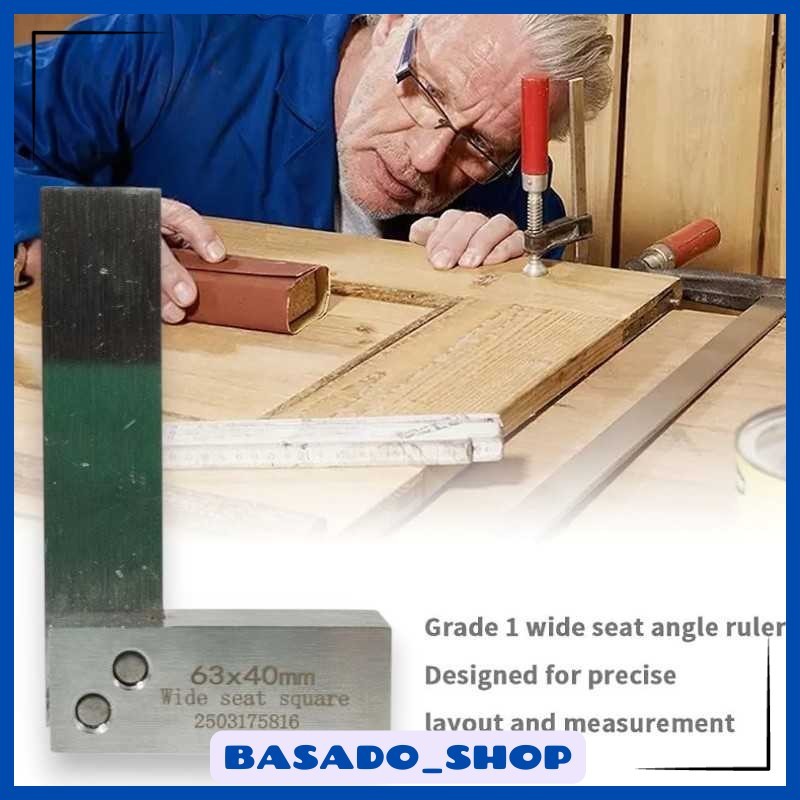 

Penggaris Siku Besi Tukang 90 Derajat Machinist Angle Ruler - TH63