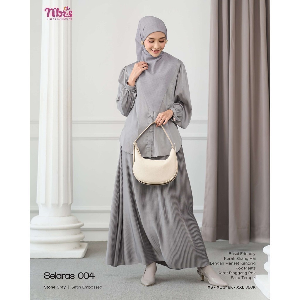 Nibras Setelan Blouse Rok Satin Dewasa Selaras 004