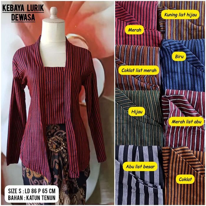 

Kebaya Lurik Size S Remaja/Dewasa - Size S, hijau