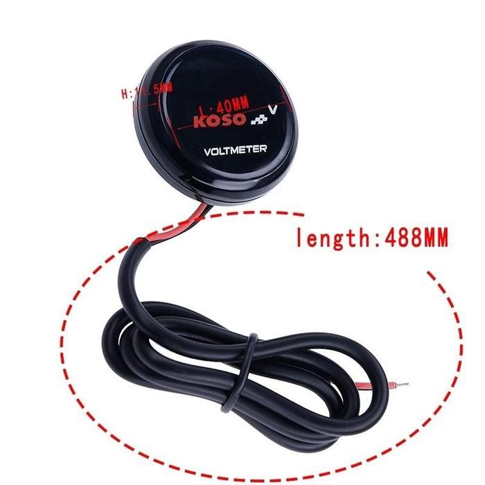 COZY Voltmeter Aki Bulat KOSO original/Universal Motor Koso Putaran Mini Voltmeter Tegangan LED Digi
