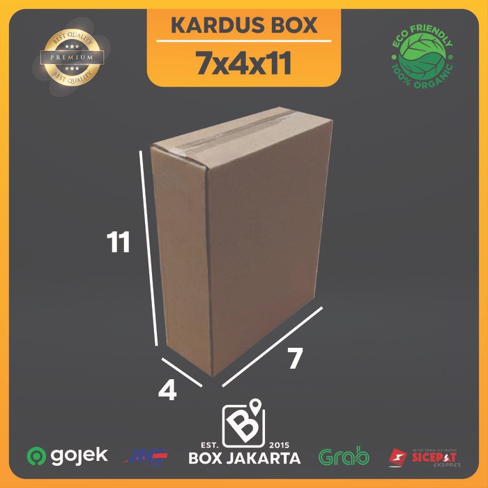 

KARDUS BOX uk 7x4x11 CM Kotak Packaging Corrugated SHEET POLOS