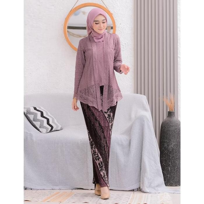 

HN MODE - Setelan kebaya kutubaru brokat malikha - LAVENDER, M, ATASAN KEBAYA SAJA