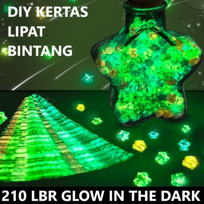 

210Pcs Kertas Origami Bintang Origami Star Paper Star Strips Kertas Bintang Glow In The Dark Kertas Lipat Bintang