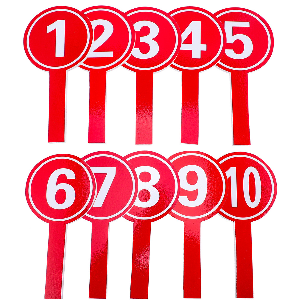 

10 Pcs Number Plate Handheld Scoreboards Competition Judge Numbers Black Whiteboard Practical Easy Safe Quality