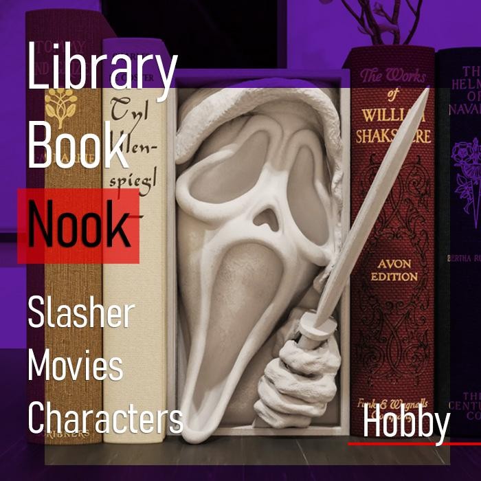 

Book Nook 3D HORROR Movie Pembatas Buku Bookend Bookshelf End Shelf DIY Insert Pajangan Slasher Chucky Freddy Krueger Scream Ghostface Jason Voorhees Michael Myers Saw