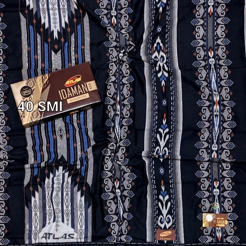 Sarung Atlas IDAMAN Harmoni dan Kembang Hitam