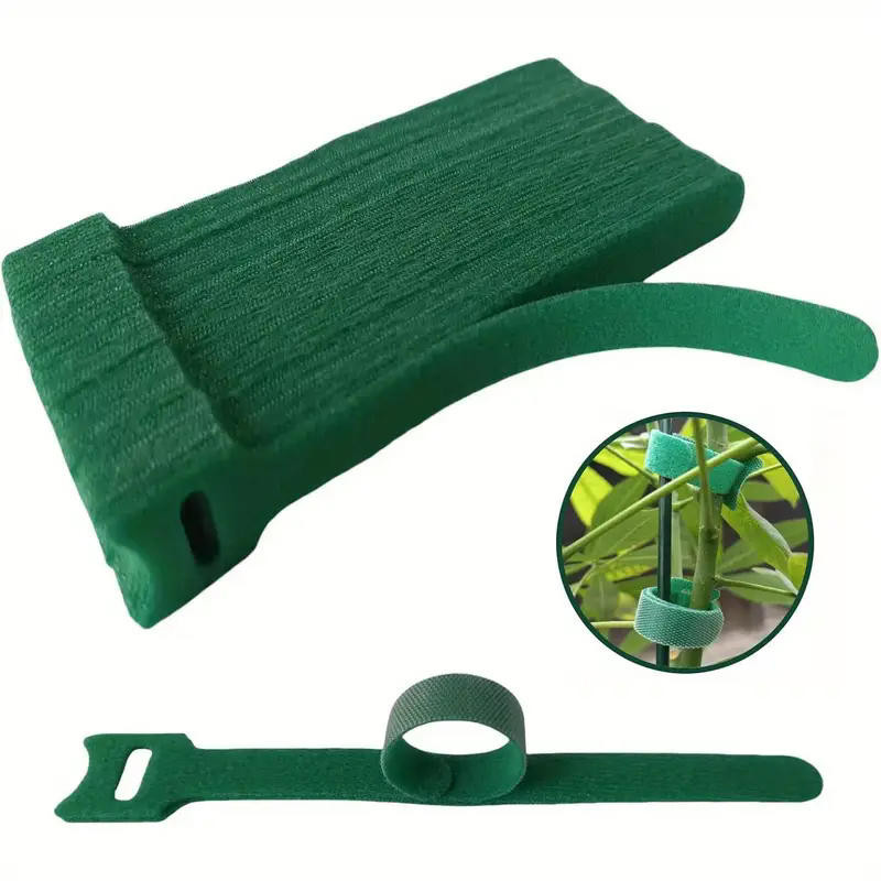 

100/200pcs Reusable Nylon Cable Ties Adjustable Non-Slip Hook & Loop Fasteners For Climbing Plants Garden Support
