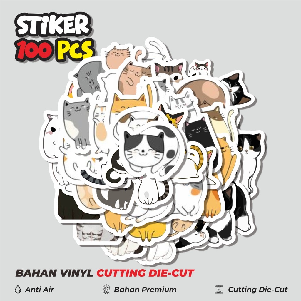 

Terbaru! 50 pcs Stiker Hewan Kitten [Anak Kucing] Dekorasi Lucu Kreatif untuk Notebook, Skateboard, HP