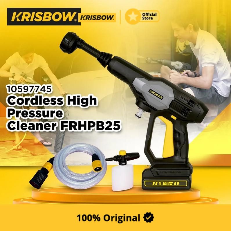 Krisbow Cordless High Pressure Cleaner Frhpb25 Pembersih Tekanan Tinggi Cleaning Tool Peralatan Kebe