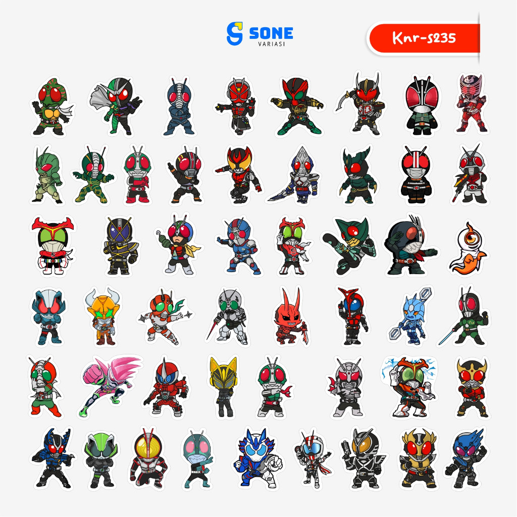 

Sticker Pack Kamen Rider Paper Vinyl Waterproof Dekorasi Buku Aesthetic Journal Koper Laptop