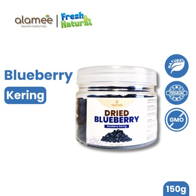 

ALAMEE Blueberry Kering Cemilan Buah Sehat Dried Fruit Blueberry Cemilan Rendah Kalori 150gr fresh and natural