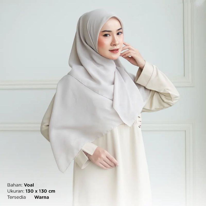 Hijab Segi Empat Voal Polos Syari ||| Kerudung Segi Empat Jumbo