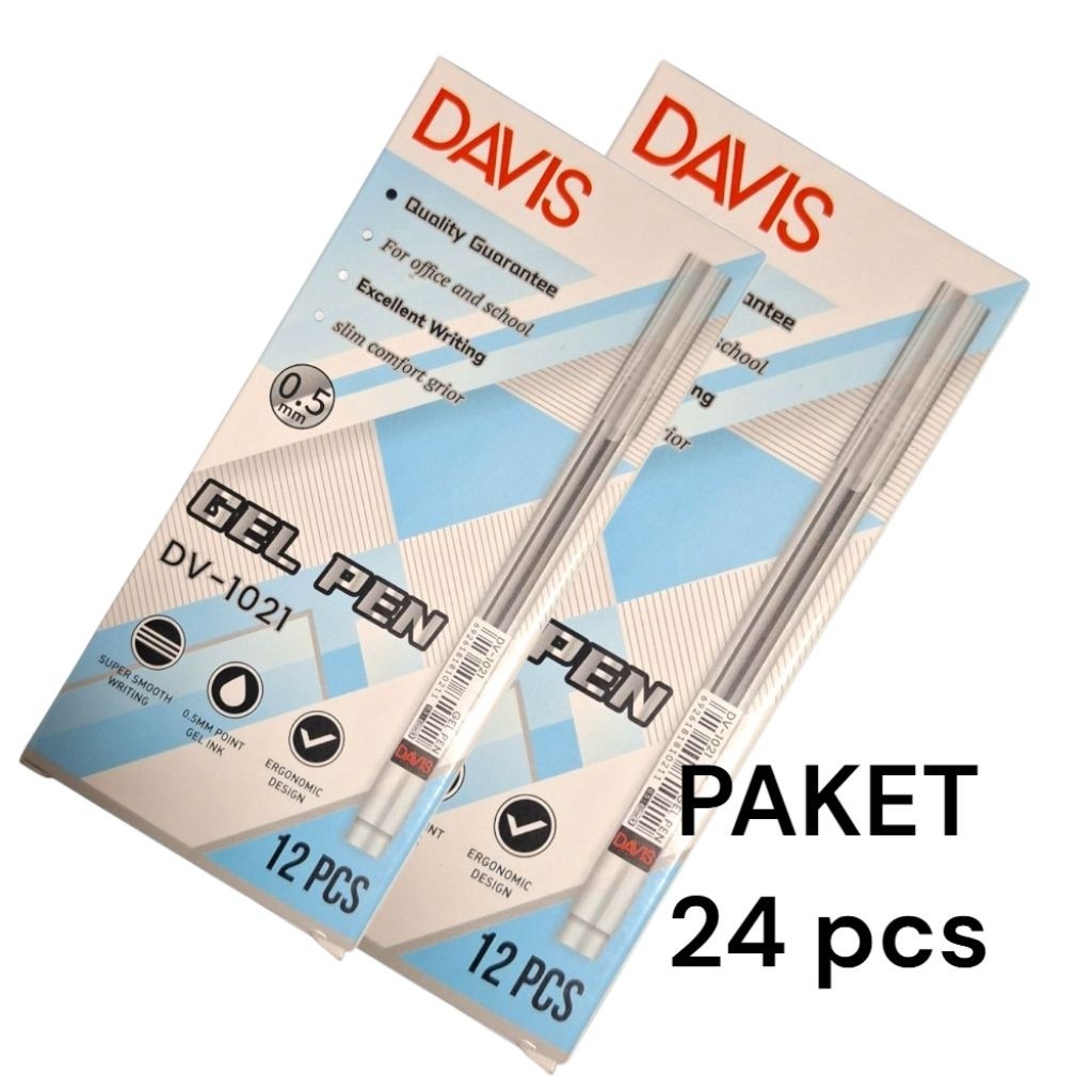 

PAKET Hemat isi 24 Pulpen Gel Hitam 0.5mm/Pulpen Cair/Pen Basah/Bolpoin/Pena Gel DV-1021