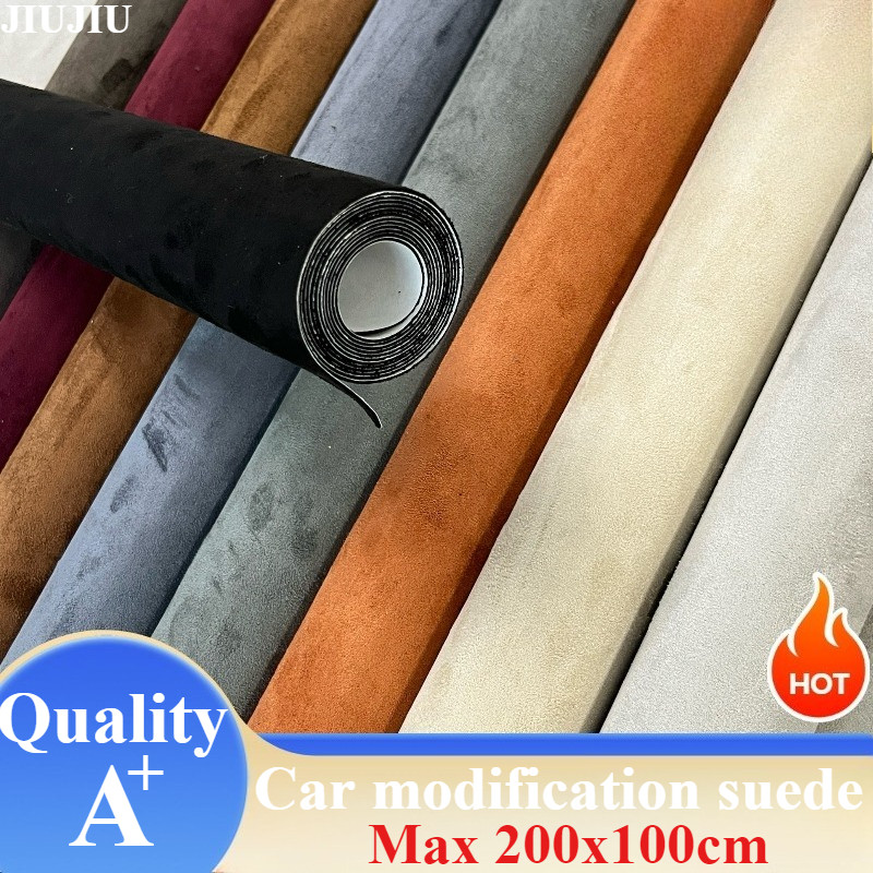

200x150cm Upgraded Large-sized Suede Leather Car Interior Renovation, Elastic Self-adhesive Leather AB Pillar Roof Available