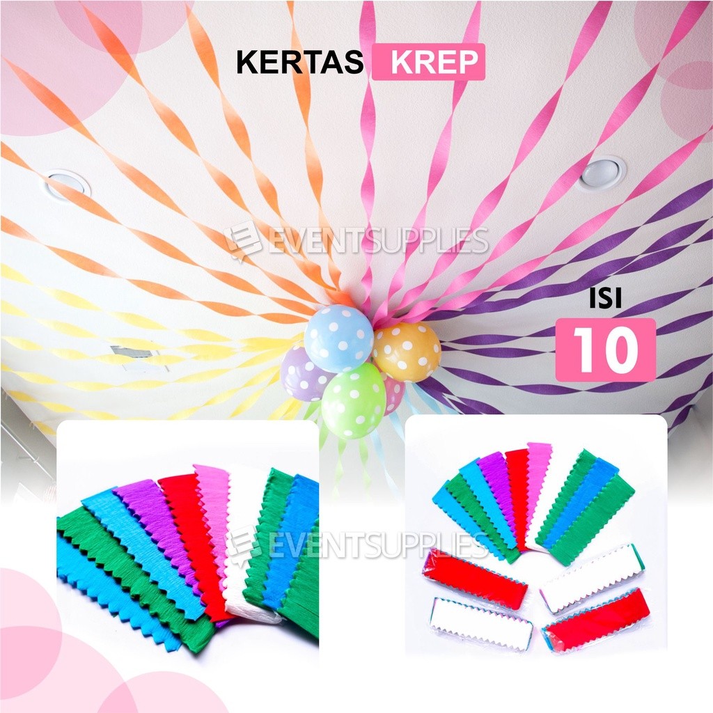 

[ TERMURAH ] 8.8 Kertas Krep Potong Ulang Tahun Dekorasi Crepe Paper Warna Warni / Merah Putih HUT RI Kemerdekaan Siap Pakai