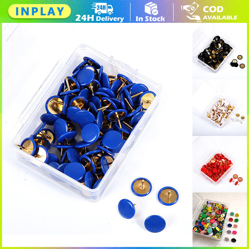 

Thumb Tacks Plastik Warna 100Pcs Paku Payung Kertas Kreatif untuk Papan Tugas, Kelas dan Dekorasi Kantor