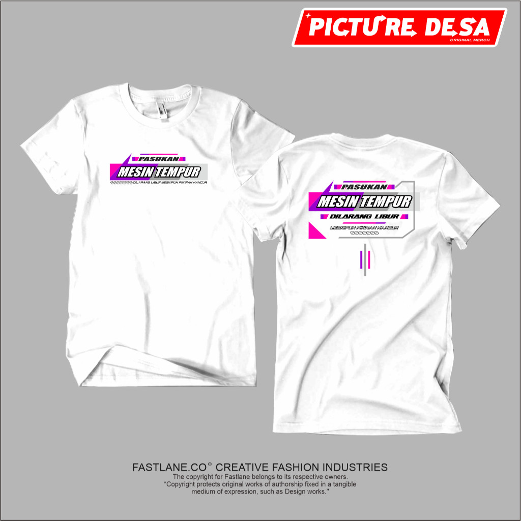 KAOS T-SHIRT MESIN TEMPUR DILARANG LIBUR / KAOS MESIN TEMPUR / KAOS ANTI LIBUR / KAOS MESIN TEMPUR D