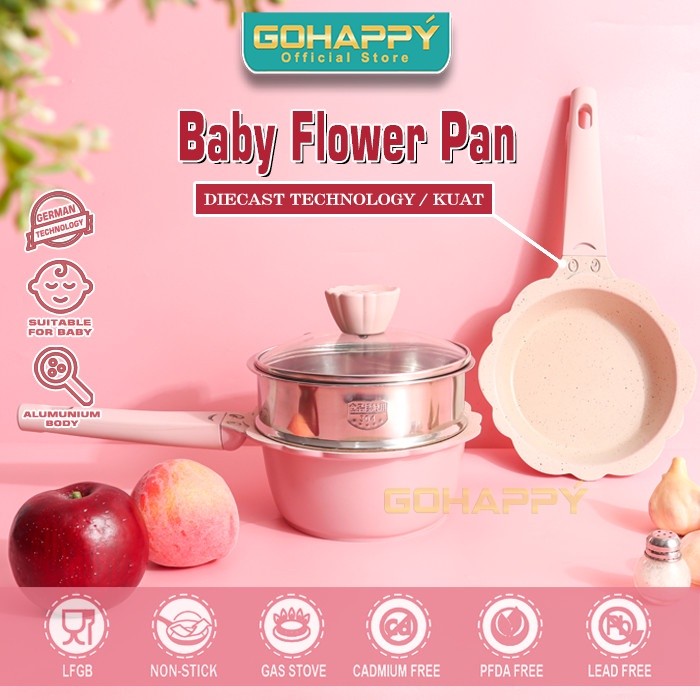 PANCI set TEFLON MPASI gohappy sakura peralatan cooking bayi Co