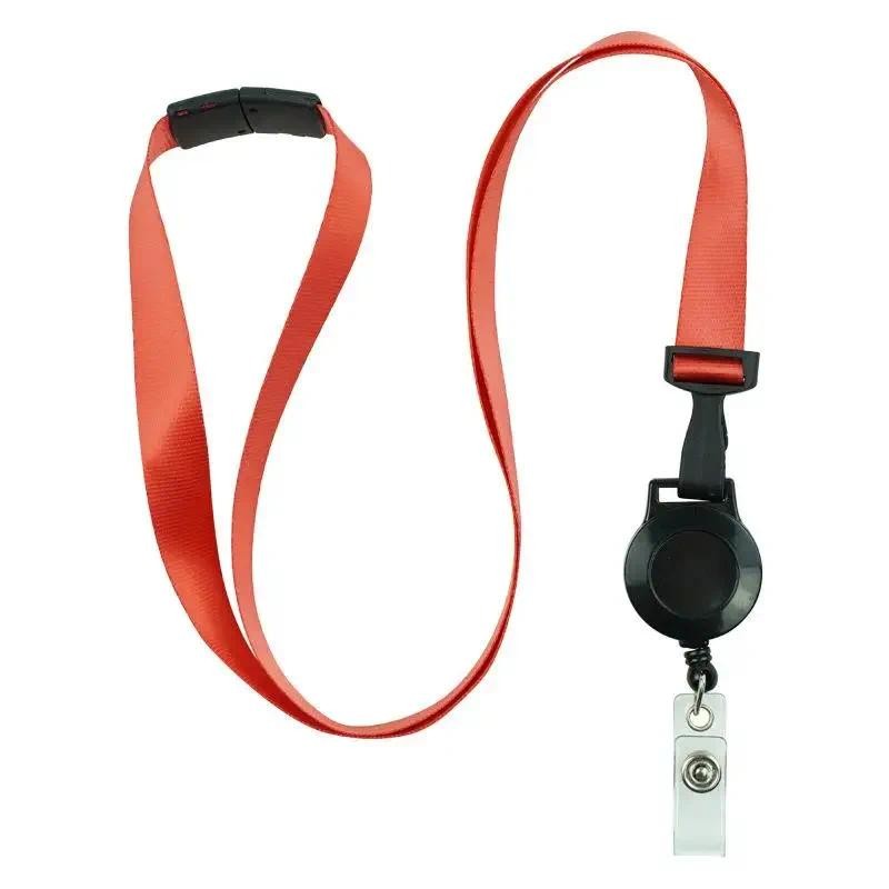 

1pc Retractable Lanyard with Badge Reel for Pass Work Card Neck Lanyard Strap for Staff Working Permit ID Tag