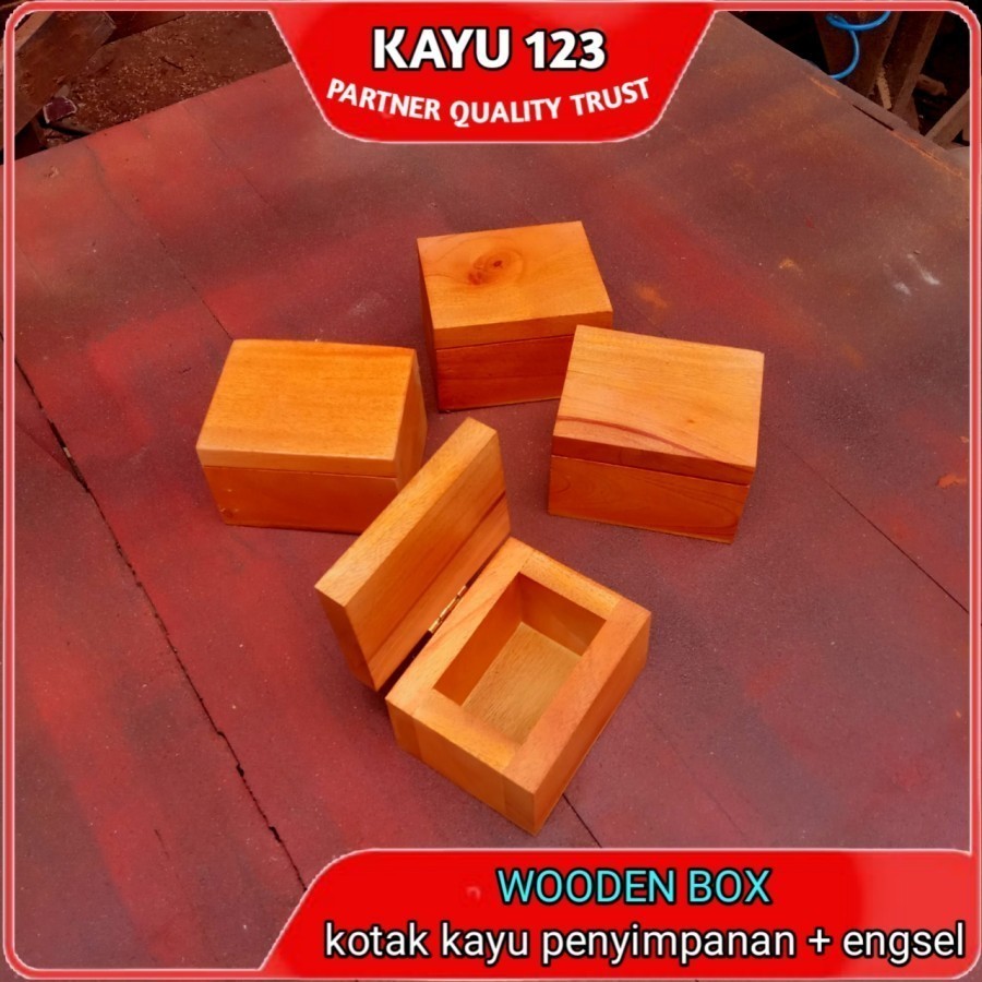 Kotak Box Kayu Mini Engsel Tempat Penyimpanan Serbaguna Wooden Box Unik Aesthetic