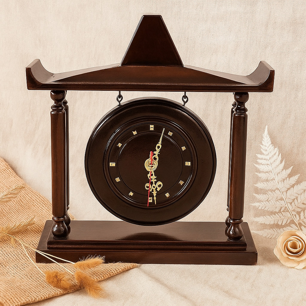 Hiasan Jam Motif Joglo Kayu Jati Asli Blora