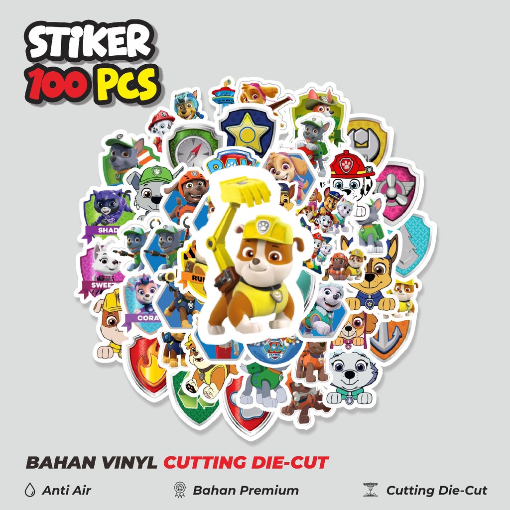 

Terbaru! 50 pcs Stiker Kartun Hewan PAW Patrol Dekorasi Lucu Kreatif untuk Notebook, Skateboard, HP