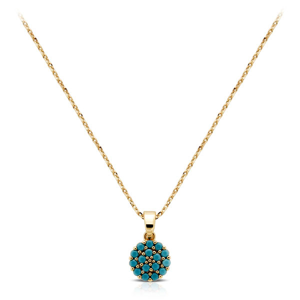 Kalung Emas Zirkon Turquoise -Turquoise Zircon Gold Necklace