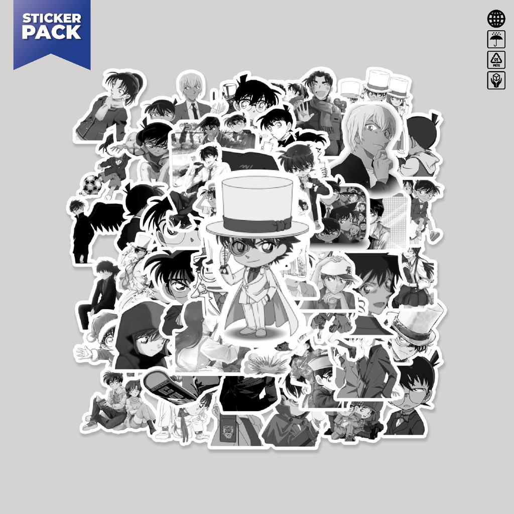 

[100PCS]Stiker Pack Stiker Detective Conan ( Meitantei Conan ) Aesthetic Vinyl Anti Air Dekorasi Sticker Laptop Buku Journal Koper Helm Casing HP Gitar Helm Skateboard