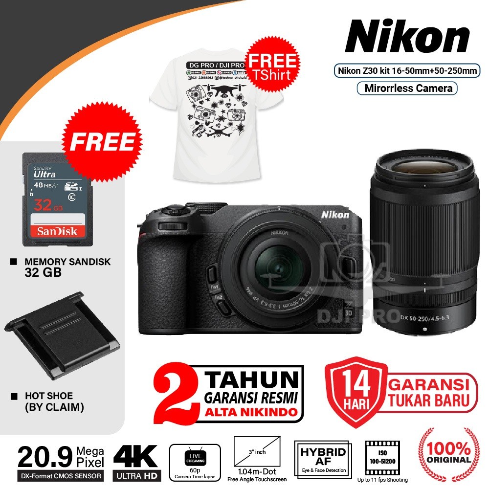 Nikon Z30 kit 16-50mm+50-250mm Nikon Z 30 16-50 mm + 50-250 mm Resmi