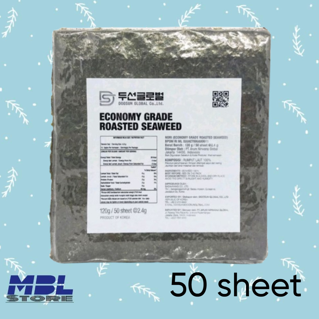

Doosun roasted seaweed economy grade 50 sheet